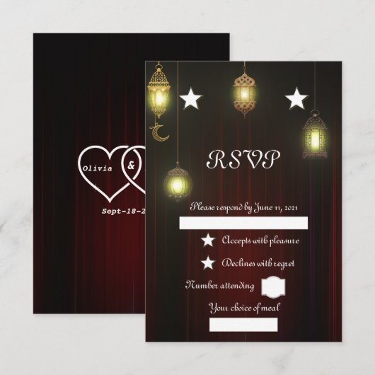 Theatergordijn RSVP Kaartje (Voorkant / Achterkant)