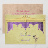 Theatergordijnen bruiloft uitnodigen kaart (Voorkant / Achterkant)