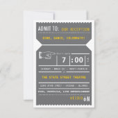  theaterkaartje Invoegen in grijs en geel Kaart (Voorkant)