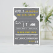 theaterkaartje Invoegen in grijs en geel Kaart (Staand voorkant)