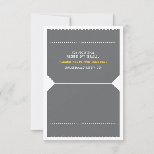  theaterkaartje Invoegen in grijs en geel Kaart (Achterkant)