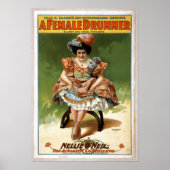 " theaterkunst-'A Vrouw Drummer" Poster (Voorkant)