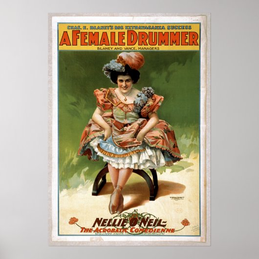 " theaterkunst-'A Vrouw Drummer" Poster (Voorkant)