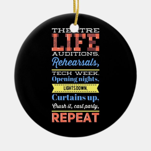 Theaterleven herhalen keramisch ornament (Voorkant)