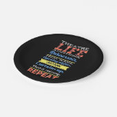 Theaterleven herhalen papieren bordje (Gekanteld)