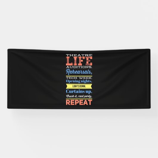 Theaterleven herhalen spandoek (Horizontaal)