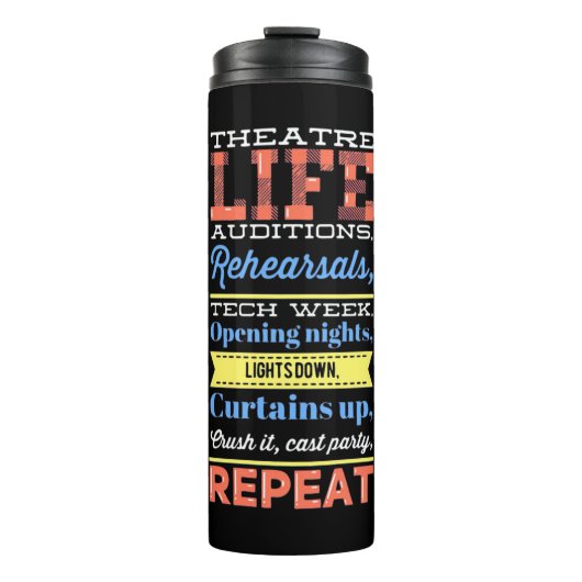 Theaterleven herhalen thermosbeker (Voorkant)