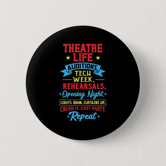 Theaterleven voor acteur ronde button 5,7 cm (Voorkant)
