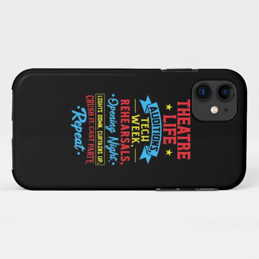Theaterleven voor de Actor Case-Mate iPhone Case (Achterkant (horizontaal))