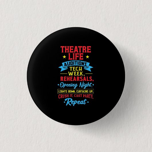 Theaterleven voor de Actor Ronde Button 3,2 Cm (Voorkant)