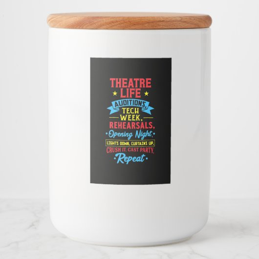 Theaterleven voor de Actor Voedselcontainer Etiket (Voorkant)