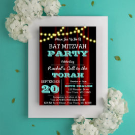 Theaterlichten Aqua Uitnodiging voor elke gelegenh