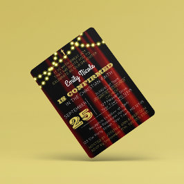 Theaterlichten Gouden Bevestigingsuitnodiging Kaart