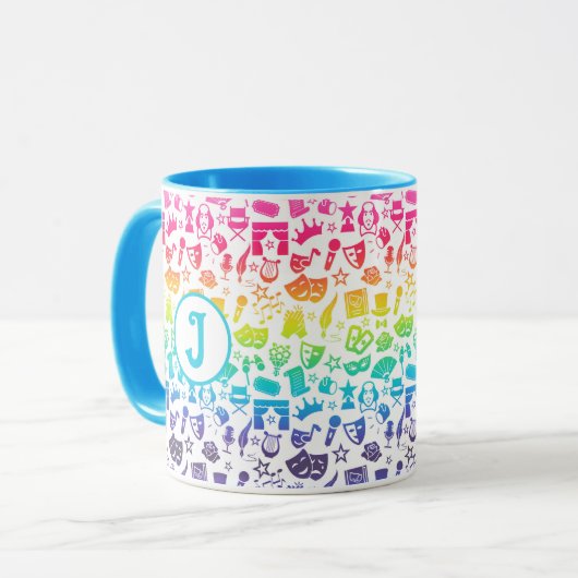 Theaterliefhebber Rainbow Icons Mok (Voorkant links)