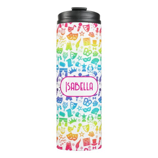 Theaterliefhebber Rainbow Icons Thermal Tumbler Thermosbeker (Voorkant)