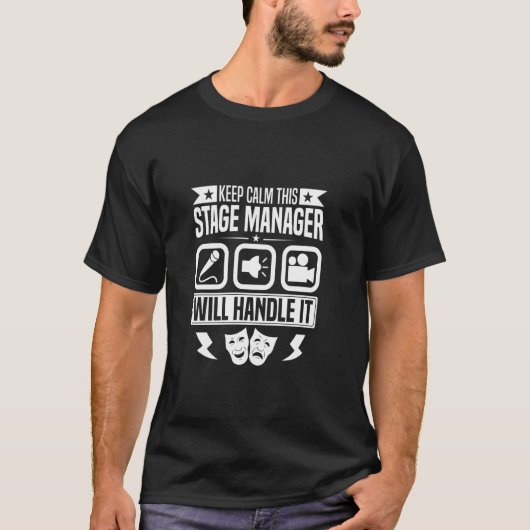 Theatermanager Stage Crew Professioneel Backstage T-shirt (Voorkant)