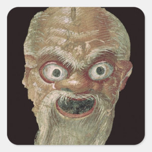 Theatermasker, East Wall, Oecus 5, 60-50 BC Vierkante Sticker