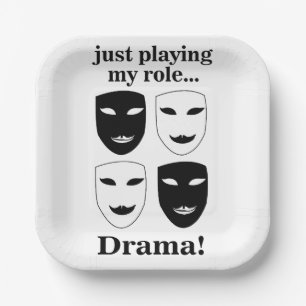 Theatermasker Theater Drama Uitvoering Feest Papieren Bordje