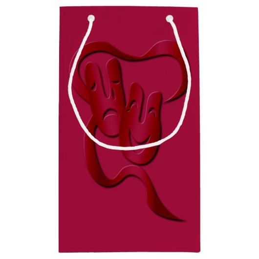 Theatermaskercomedy tragedie Rood cadeau klein Klein Cadeauzakje (Achterkant)