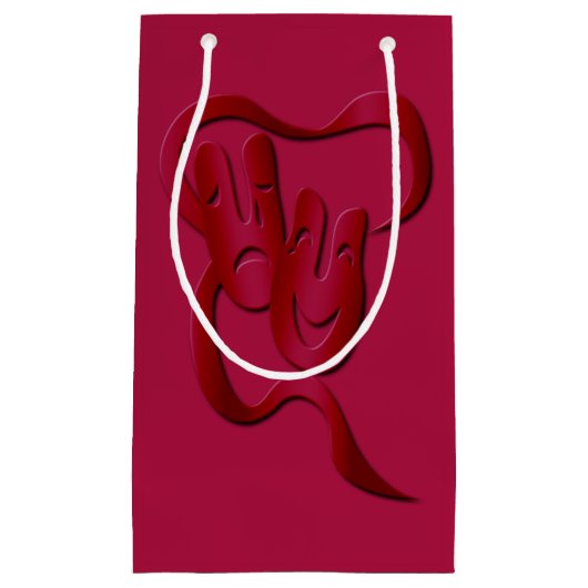 Theatermaskercomedy tragedie Rood cadeau klein Klein Cadeauzakje (Voorkant)