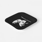 Theatermaskercomedy tragedie zwart-wit drama 7" papieren bordje (Gebogen)