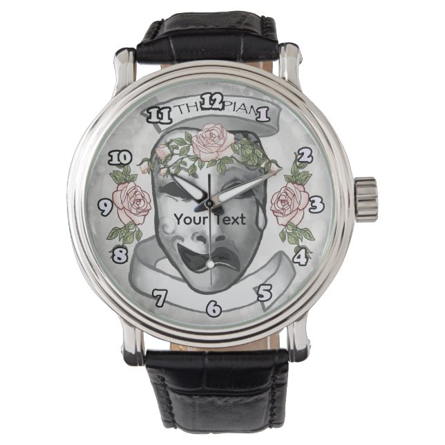 Theatermaskers Acteursmaskers Horloge (Voorkant)