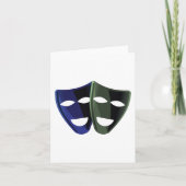 Theatermaskers blauw en groen kaart (Voorkant)