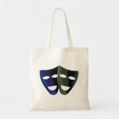 Theatermaskers blauw en groen tote bag (Voorkant)