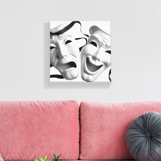 Theatermaskers Canvas Afdruk (Insitu (Woonkamer))