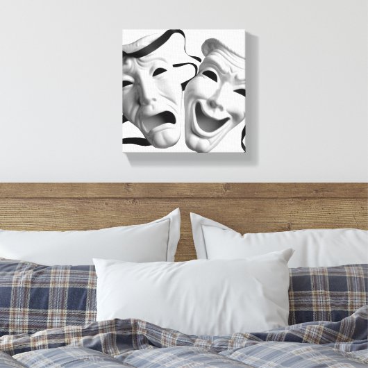 Theatermaskers Canvas Afdruk (Insitu (Slaapkamer))