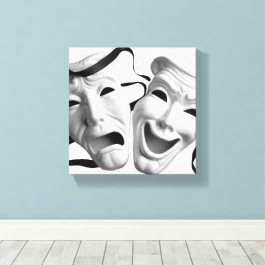 Theatermaskers Canvas Afdruk (Insitu (Houten vloer))