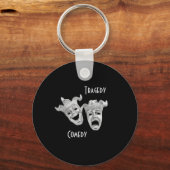 Theatermaskers Comedy en tragedie Black Sleutelhanger (Voorkant)
