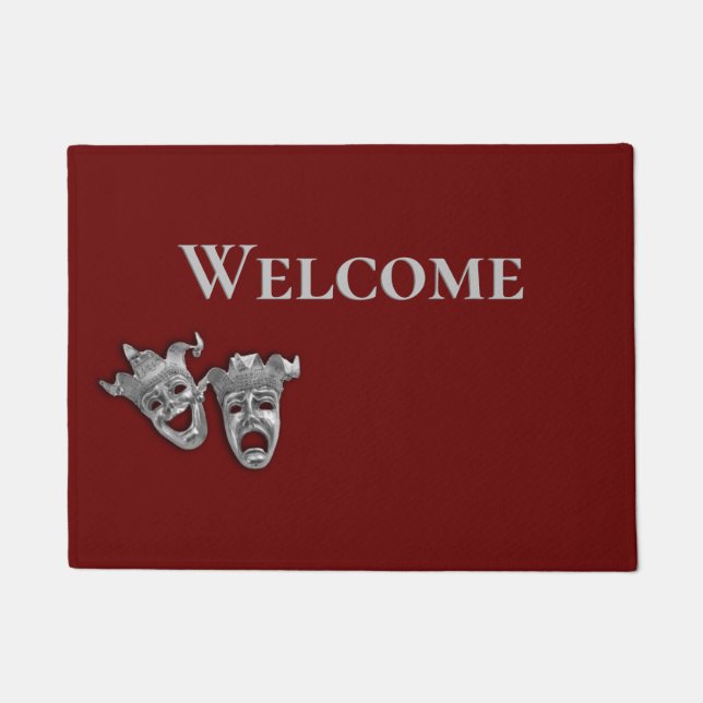Theatermaskers comedy en tragedie deurmat (Voorkant)