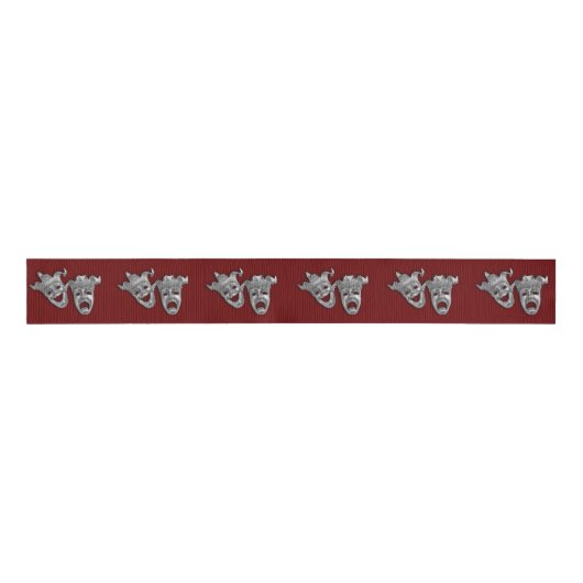 Theatermaskers comedy en tragedie grosgrain lint (Voorkant)