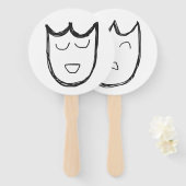 Theatermaskers dubbelzijdige ventilator handwaaier (Voorkant en achterkant)