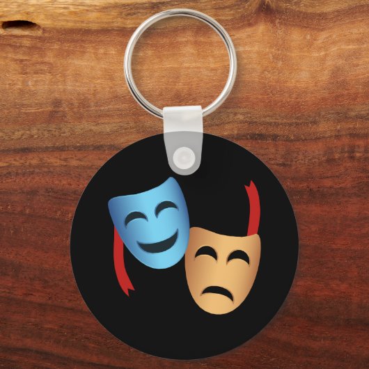 Theatermaskers Emoji Theater Lover Sleutelhanger (Voorkant)
