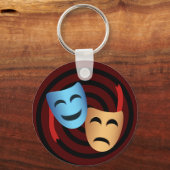 Theatermaskers Emoji Theater Lover Sleutelhanger (Voorkant)