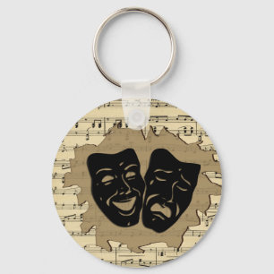 Theatermaskers en Antiek muziekSleutelhanger Sleutelhanger