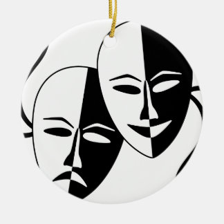 Theatermaskers Keramisch Ornament