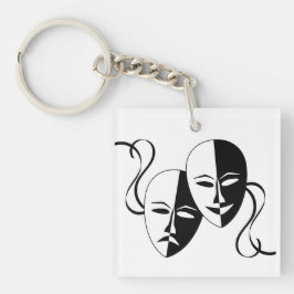 Theatermaskers Kunst Sleutelhanger