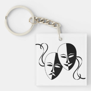 Theatermaskers Kunst Sleutelhanger