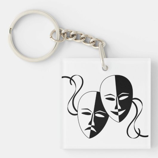 Theatermaskers Kunst Sleutelhanger (voorkant)