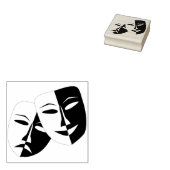 theatermaskers kunststempel rubberstempel (Gestempeld)