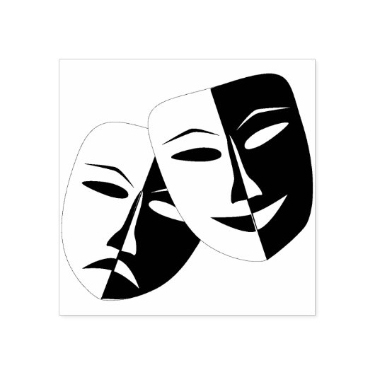 theatermaskers kunststempel rubberstempel (Afrduk)