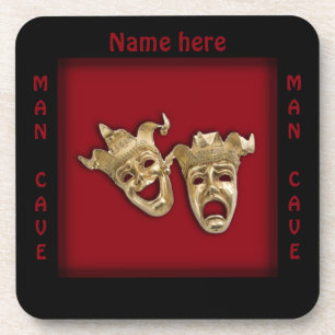 Theatermaskers Man Cave Naam Bier Onderzetter