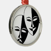 Theatermaskers Metalen Ornament (Rechts)