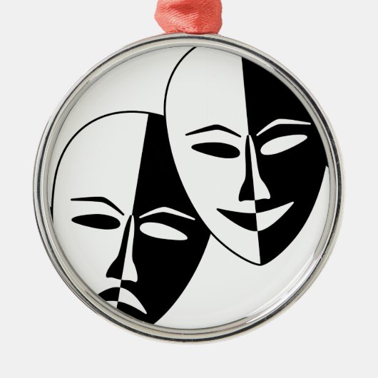 Theatermaskers Metalen Ornament (Voorkant)