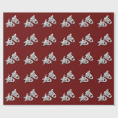 Theatermaskers ontwerp maroon cadeaupapier (Vlak)