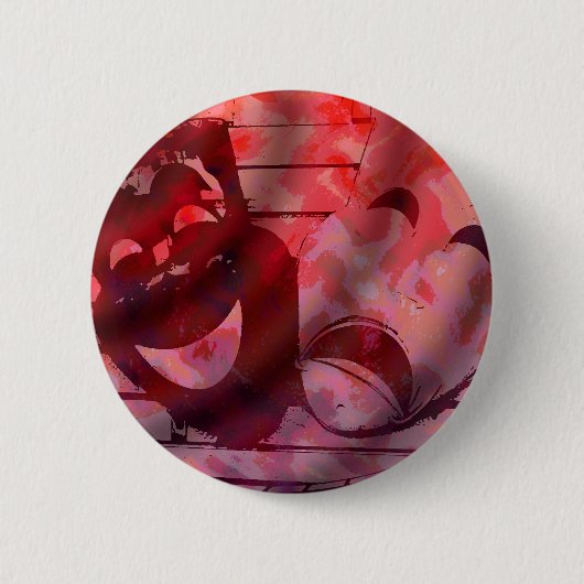 Theatermaskers Ronde Button 5,7 Cm (Voorkant)