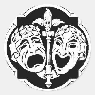 Theatermaskers Ronde Sticker